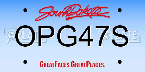 OPG47S South Dakota License Plate