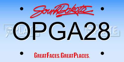 OPGA28 South Dakota License Plate