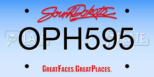 OPH595 South Dakota License Plate