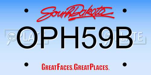 OPH59B South Dakota License Plate