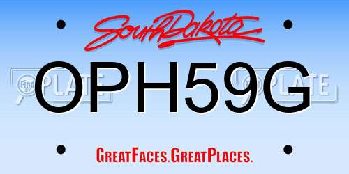 OPH59G South Dakota License Plate