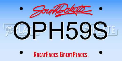 OPH59S South Dakota License Plate