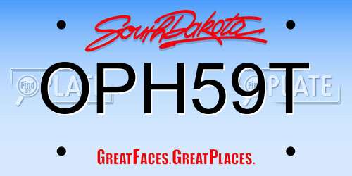 OPH59T South Dakota License Plate