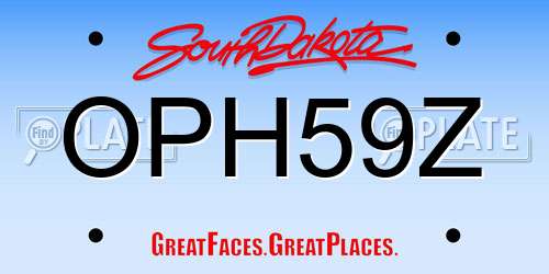 OPH59Z South Dakota License Plate