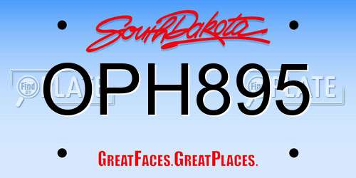 OPH895 South Dakota License Plate