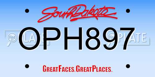 OPH897 South Dakota License Plate