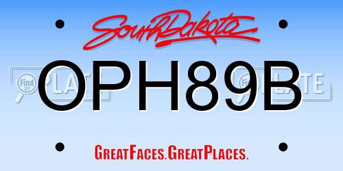 OPH89B South Dakota License Plate