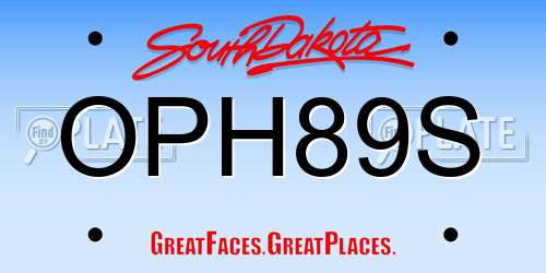 OPH89S South Dakota License Plate