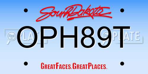OPH89T South Dakota License Plate