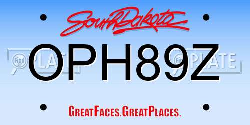 OPH89Z South Dakota License Plate