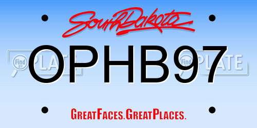 OPHB97 South Dakota License Plate