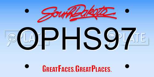 OPHS97 South Dakota License Plate