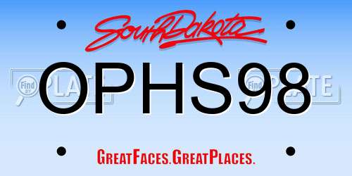 OPHS98 South Dakota License Plate