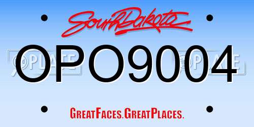 OPO9004 South Dakota License Plate