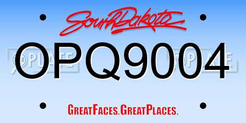 OPQ9004 South Dakota License Plate
