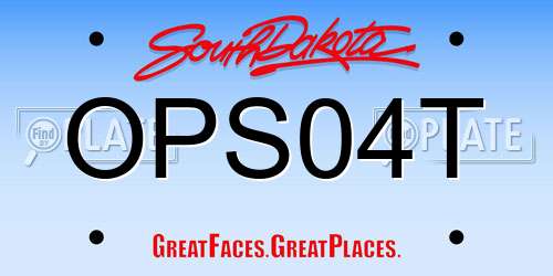 OPS04T South Dakota License Plate