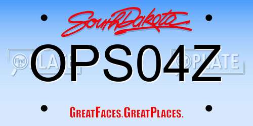 OPS04Z South Dakota License Plate