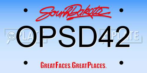 OPSD42 South Dakota License Plate