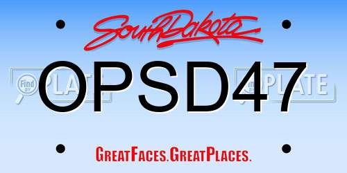 OPSD47 South Dakota License Plate