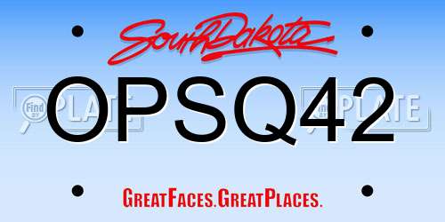 OPSQ42 South Dakota License Plate