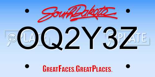 OQ2Y3Z South Dakota License Plate