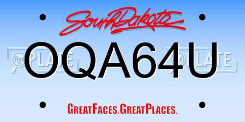 OQA64U South Dakota License Plate