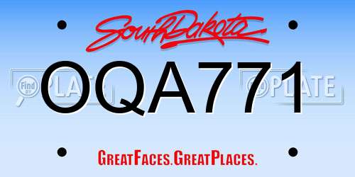 OQA771 South Dakota License Plate