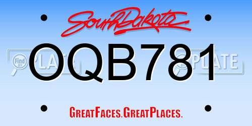 OQB781 South Dakota License Plate