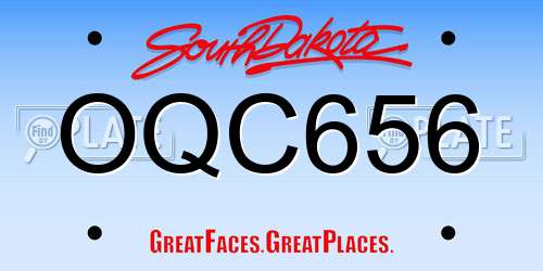OQC656 South Dakota License Plate