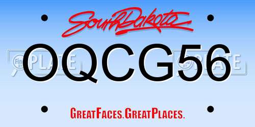 OQCG56 South Dakota License Plate
