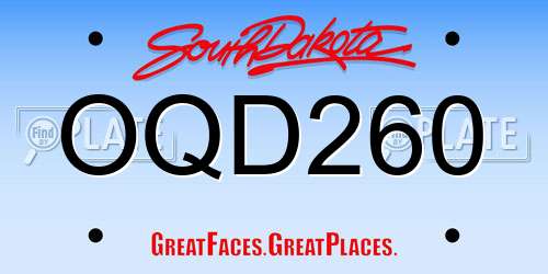 OQD260 South Dakota License Plate
