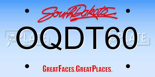 OQDT60 South Dakota License Plate