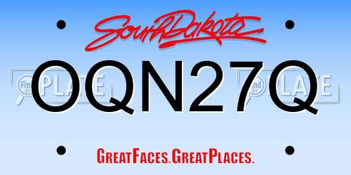 OQN27Q South Dakota License Plate