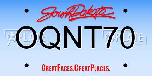OQNT70 South Dakota License Plate