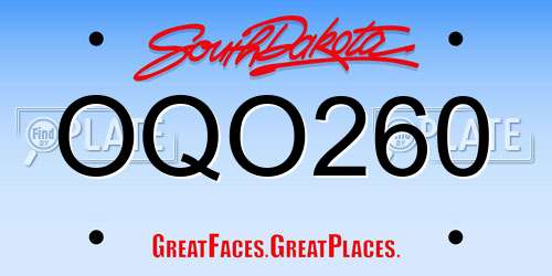 OQO260 South Dakota License Plate