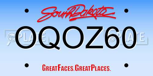 OQOZ60 South Dakota License Plate