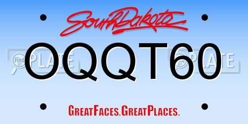 OQQT60 South Dakota License Plate
