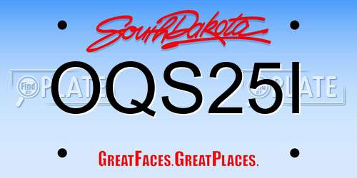 OQS25I South Dakota License Plate