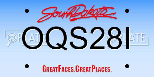 OQS28I South Dakota License Plate