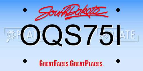 OQS75I South Dakota License Plate