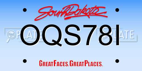 OQS78I South Dakota License Plate