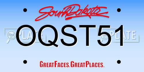 OQST51 South Dakota License Plate