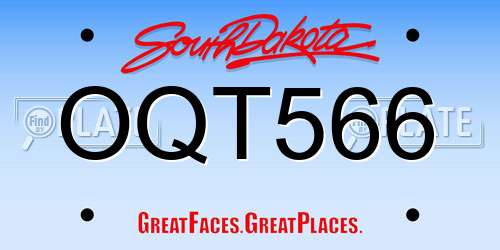 OQT566 South Dakota License Plate