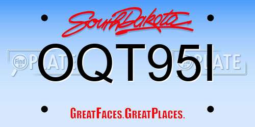 OQT95I South Dakota License Plate