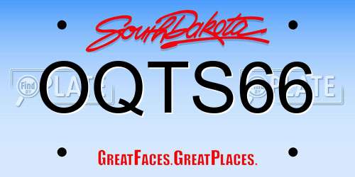 OQTS66 South Dakota License Plate