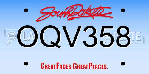 OQV358 South Dakota License Plate