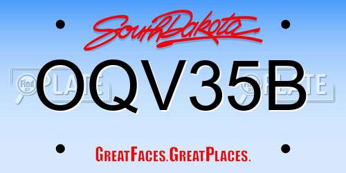 OQV35B South Dakota License Plate