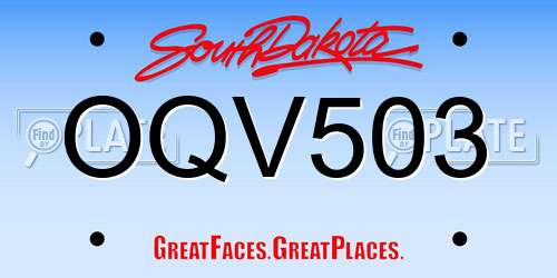 OQV503 South Dakota License Plate