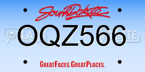 OQZ566 South Dakota License Plate