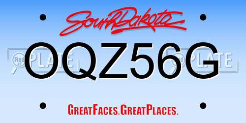 OQZ56G South Dakota License Plate